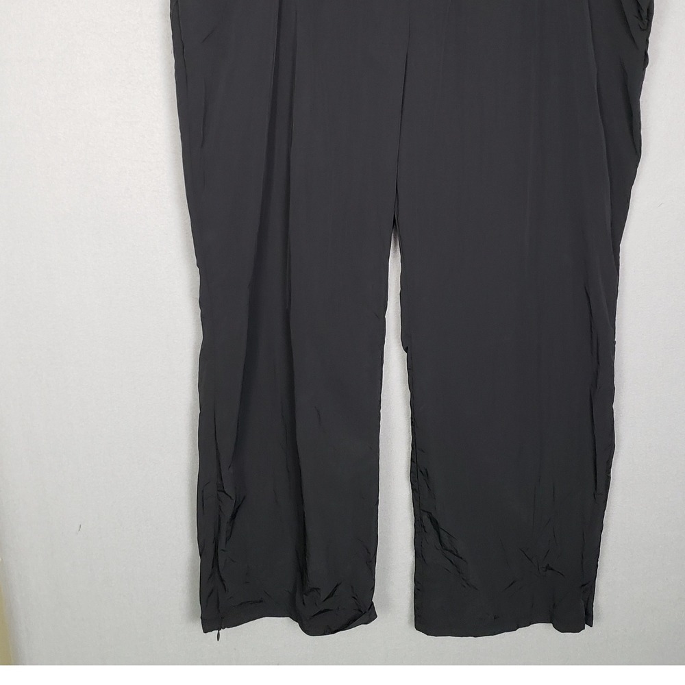 Good American Nylon Zip Ankle Athletic Track Pants Black Sporty Size 3XL